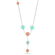 Egyptian Sterling Silver 925 Necklace with a Layered Design Decorated with "Mercy – Protection – Affection – Happiness – Love"