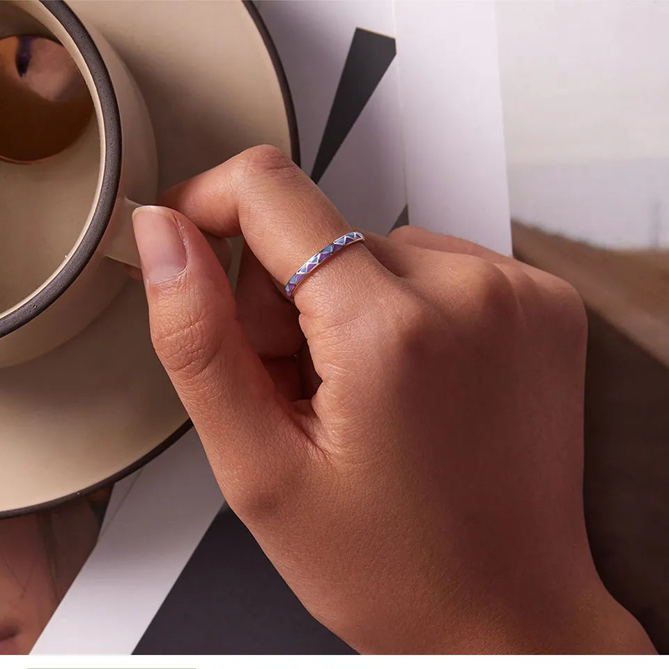 Contrast Color 925 Silver Ring