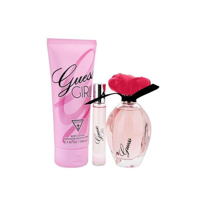Guess Girl Gift Set for Women - Eau de Toilette 100ml + Body Lotion 200ml + Travel Spray 15ml
