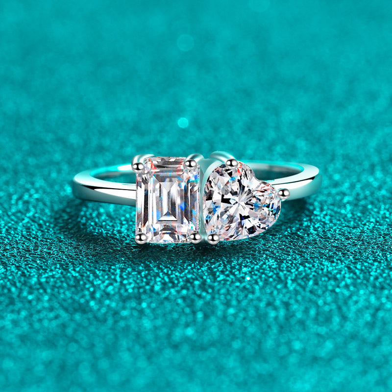 Love Moissanite 925 Silver Ring