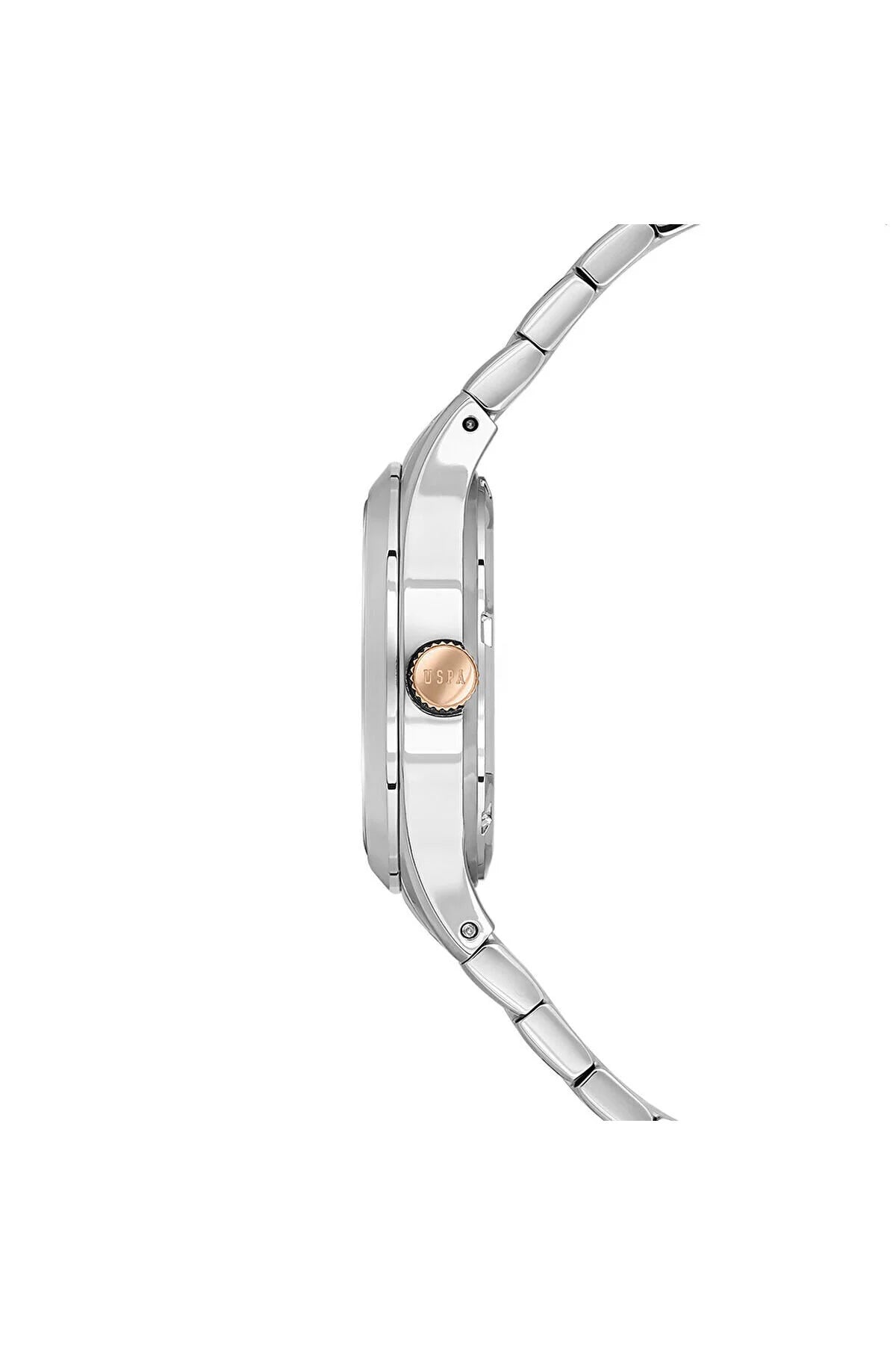 ساعة بولو اسن حريمي أنالوج – ميناء وردي وسوار ستانلس ستيل فضي