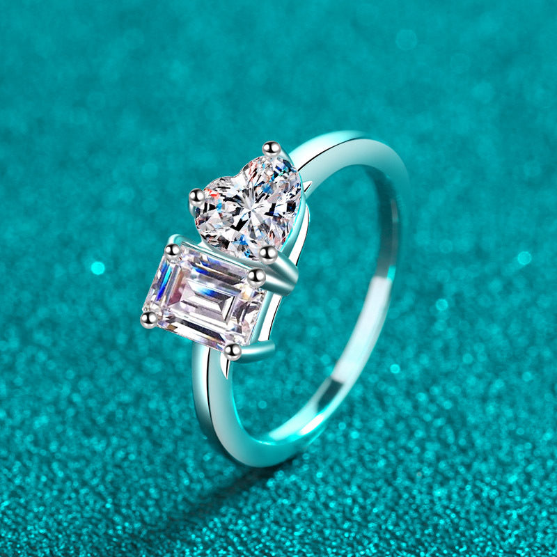 Love Moissanite 925 Silver Ring