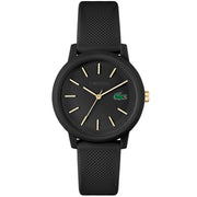 Lacoste 12.12 Women's Watch Black Silicone Strap - Black Dial 2001212