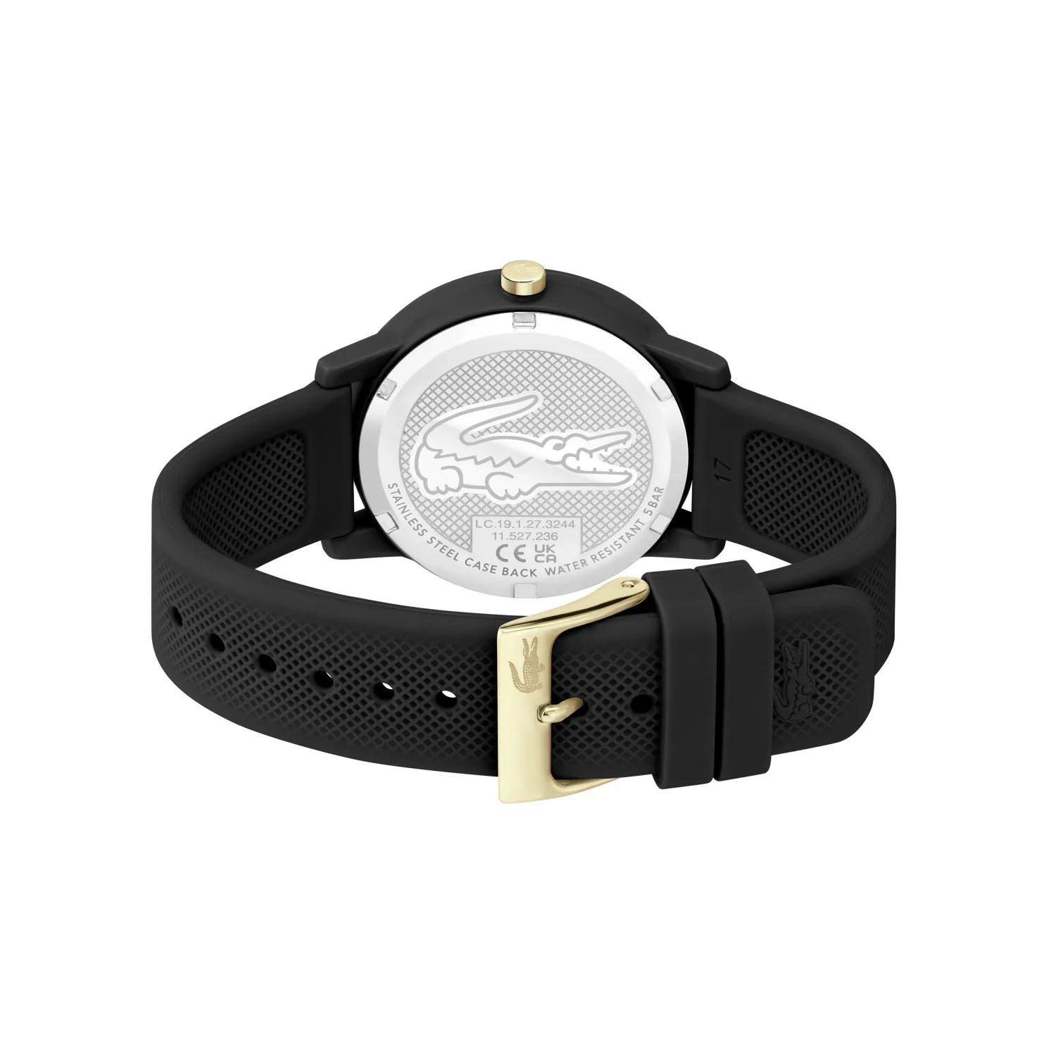 Lacoste 12.12 Women's Watch Black Silicone Strap - Black Dial 2001212