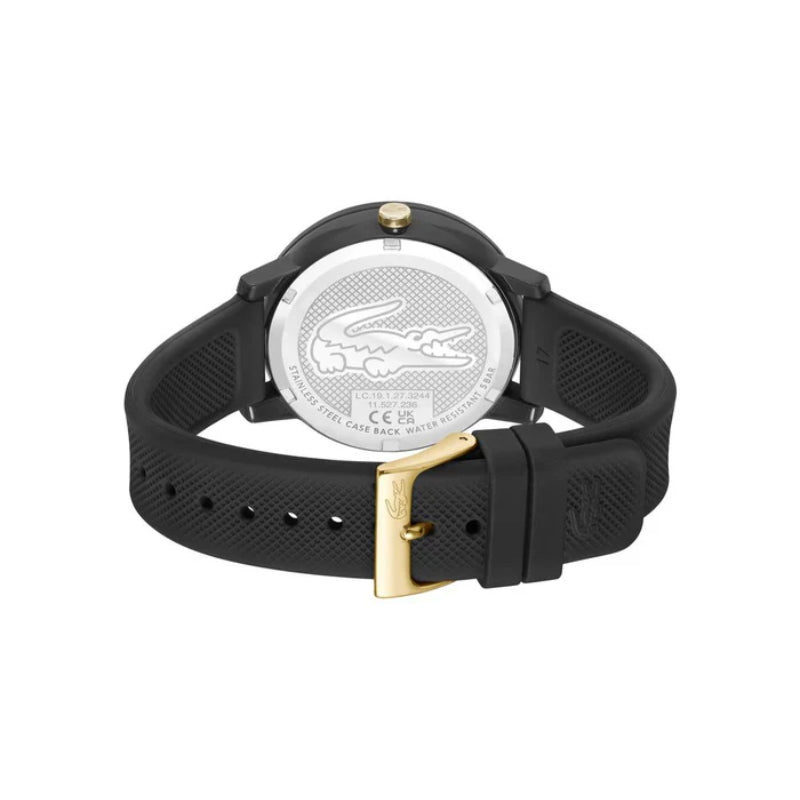 Lacoste 12.12 Women's Watch Black Silicone Strap - Black Dial 2001327