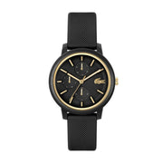 Lacoste 12.12 Women's Watch Black Silicone Strap - Black Dial 2001327