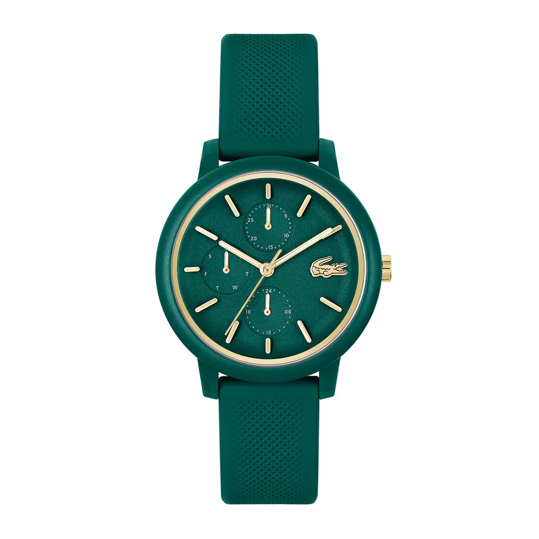 2001329 - Lacoste12.12 38mm Green Dial Green Silicone Strap Women's Watch