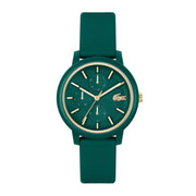 2001329 - Lacoste12.12 38mm Green Dial Green Silicone Strap Women's Watch