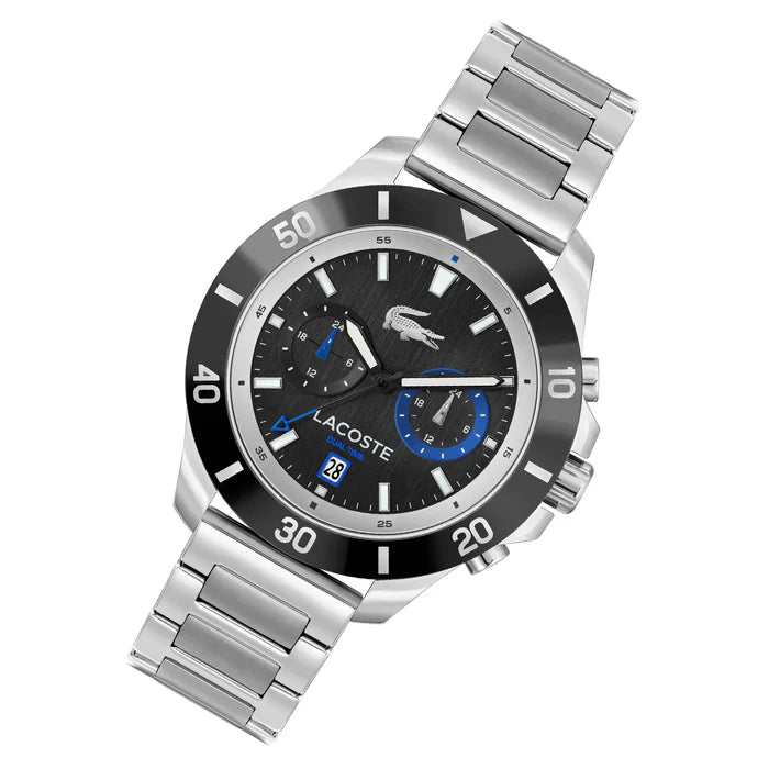 Lacoste Stainless Steel Silver Watch Black Dial - Men's Watches - 2011333