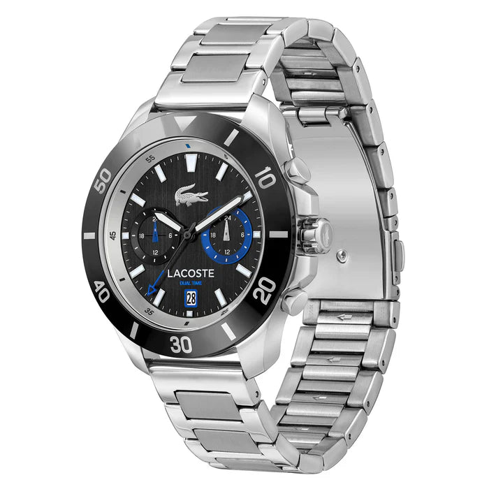 Lacoste Stainless Steel Silver Watch Black Dial - Men's Watches - 2011333