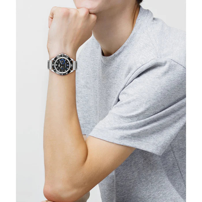 Lacoste Stainless Steel Silver Watch Black Dial - Men's Watches - 2011333