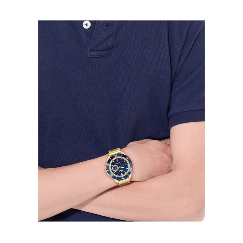Lacoste Gold Steel Navy Dial Multi-function Men's Watch - 2011343