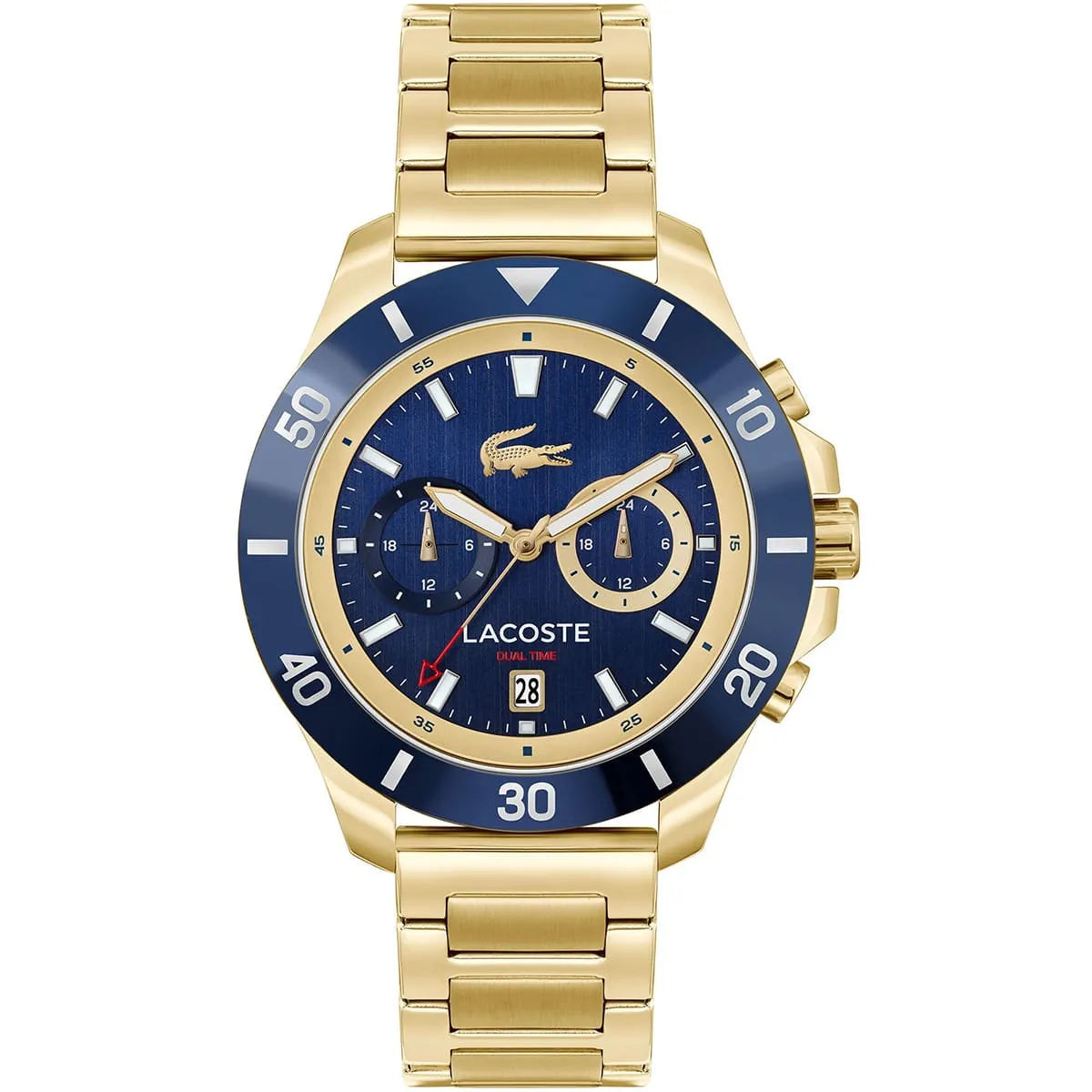 Lacoste Gold Steel Navy Dial Multi-function Men's Watch - 2011343