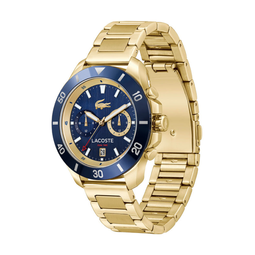 Lacoste Gold Steel Navy Dial Multi-function Men's Watch - 2011343