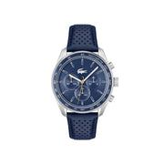 LACOSTE Boston Chronograph Blue Dial Leather Strap Watch for Men-2011344