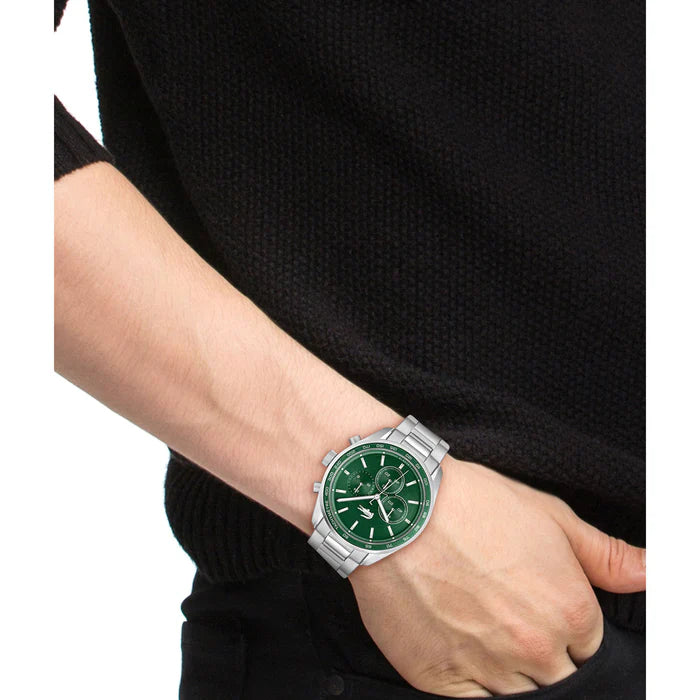 Lacoste Stainless Steel Green Dial Chronograph Men's Watch-2011346