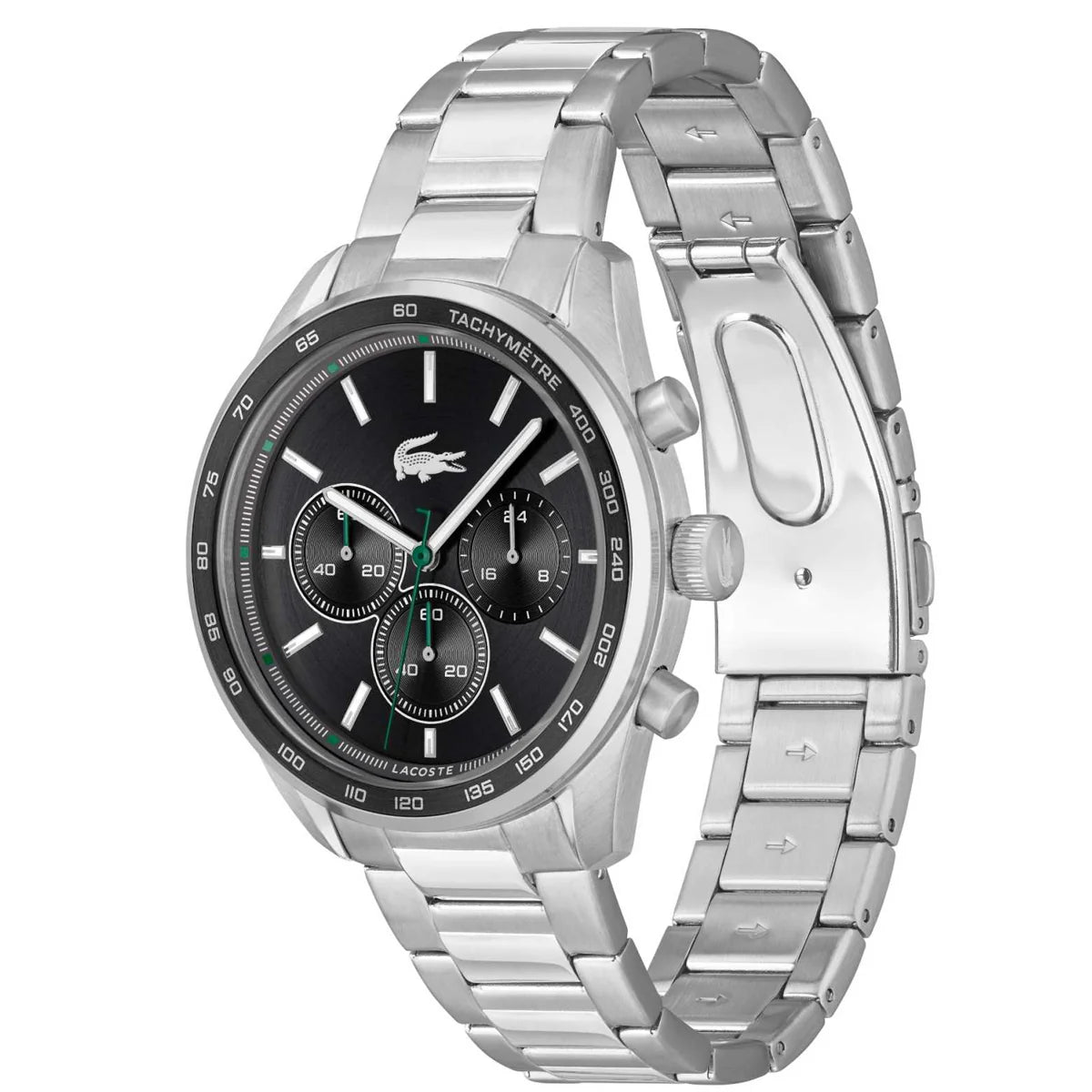 Lacoste Men's Analog Quartz Watch with Stainless Steel Bracelet Black Dial-2011347