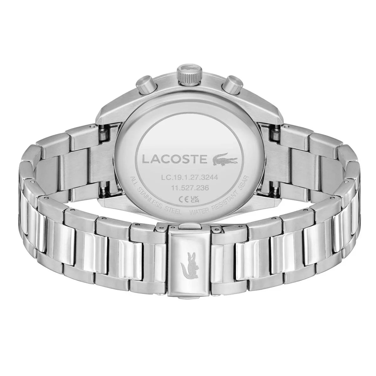 Lacoste Men's Analog Quartz Watch with Stainless Steel Bracelet Black Dial-2011347