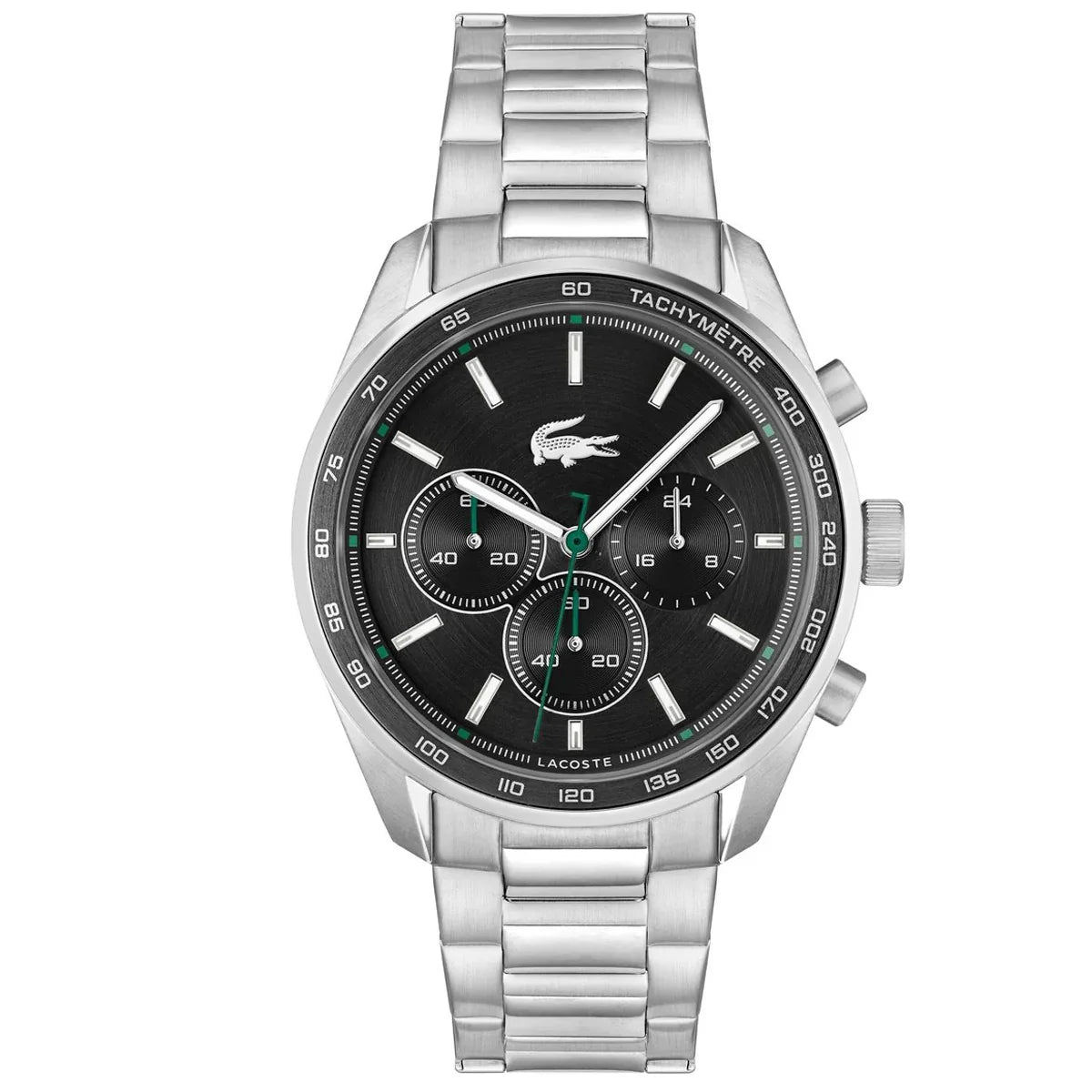 Lacoste Men's Analog Quartz Watch with Stainless Steel Bracelet Black Dial-2011347