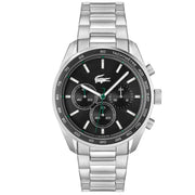 Lacoste Men's Analog Quartz Watch with Stainless Steel Bracelet Black Dial-2011347