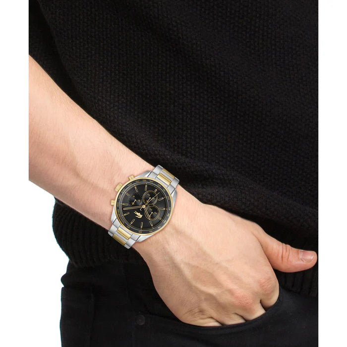 Lacoste Two-Tone Steel Black Dial Chronograph Men's Watch-2011348