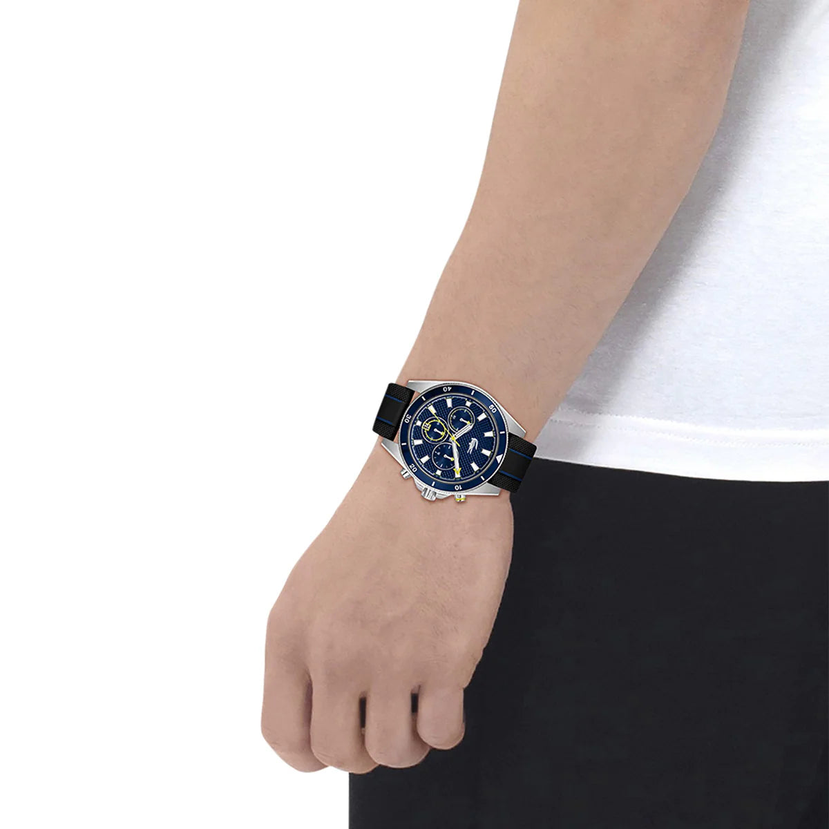 Lacoste Men's Mainsail Blue Dial / Black Rubber Watch-2011361