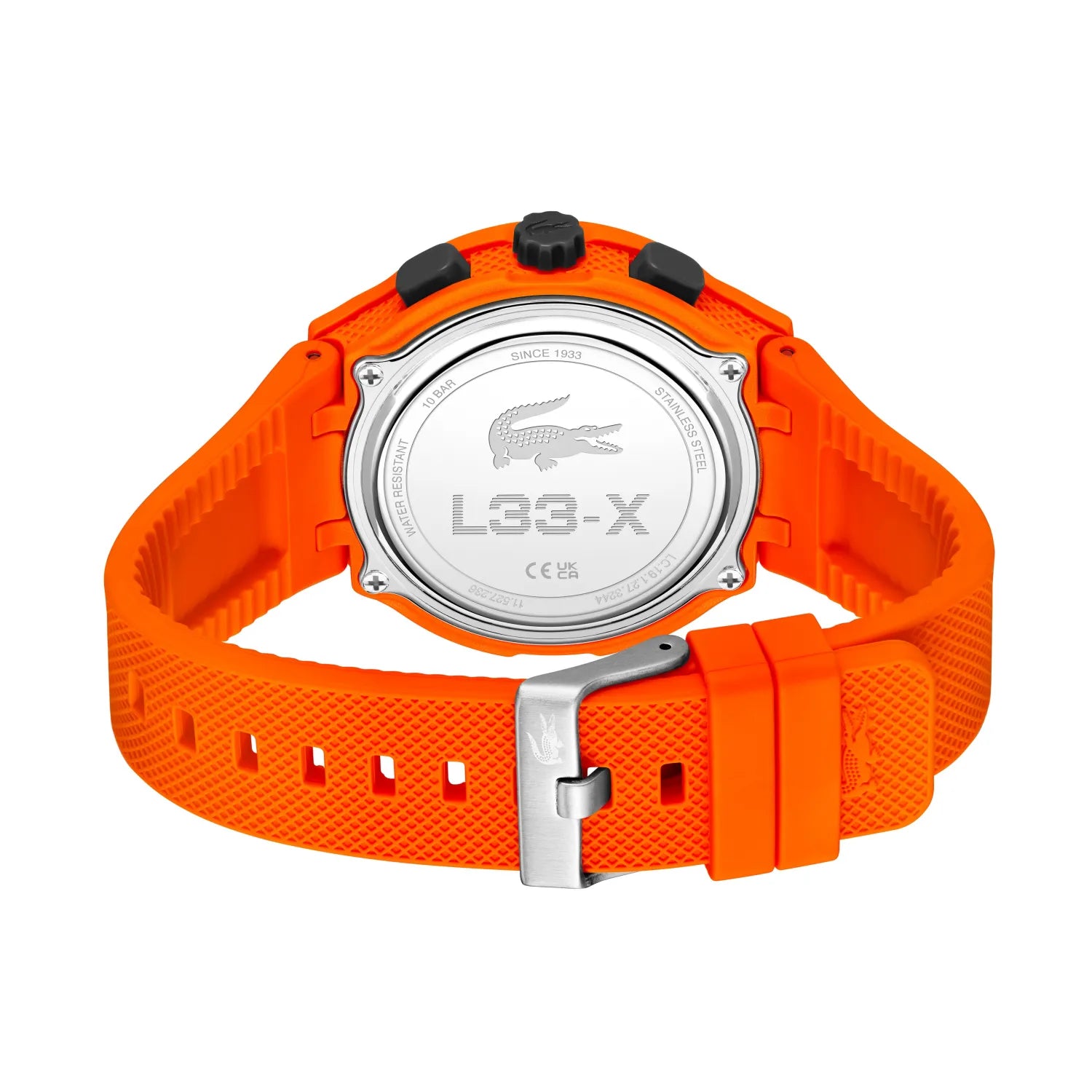 Lacoste Orange Rubber Black Dial Multi-function Men's-2011369