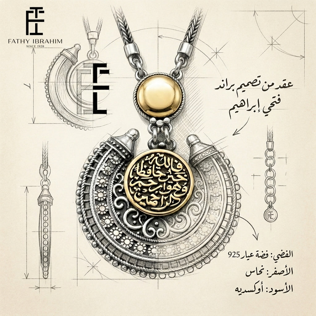 Arabic Necklace Engraved with "Fa Allah Khair Hafizan Wa Huwa Arham Al-Rahimeen" – 925 Sterling Silver