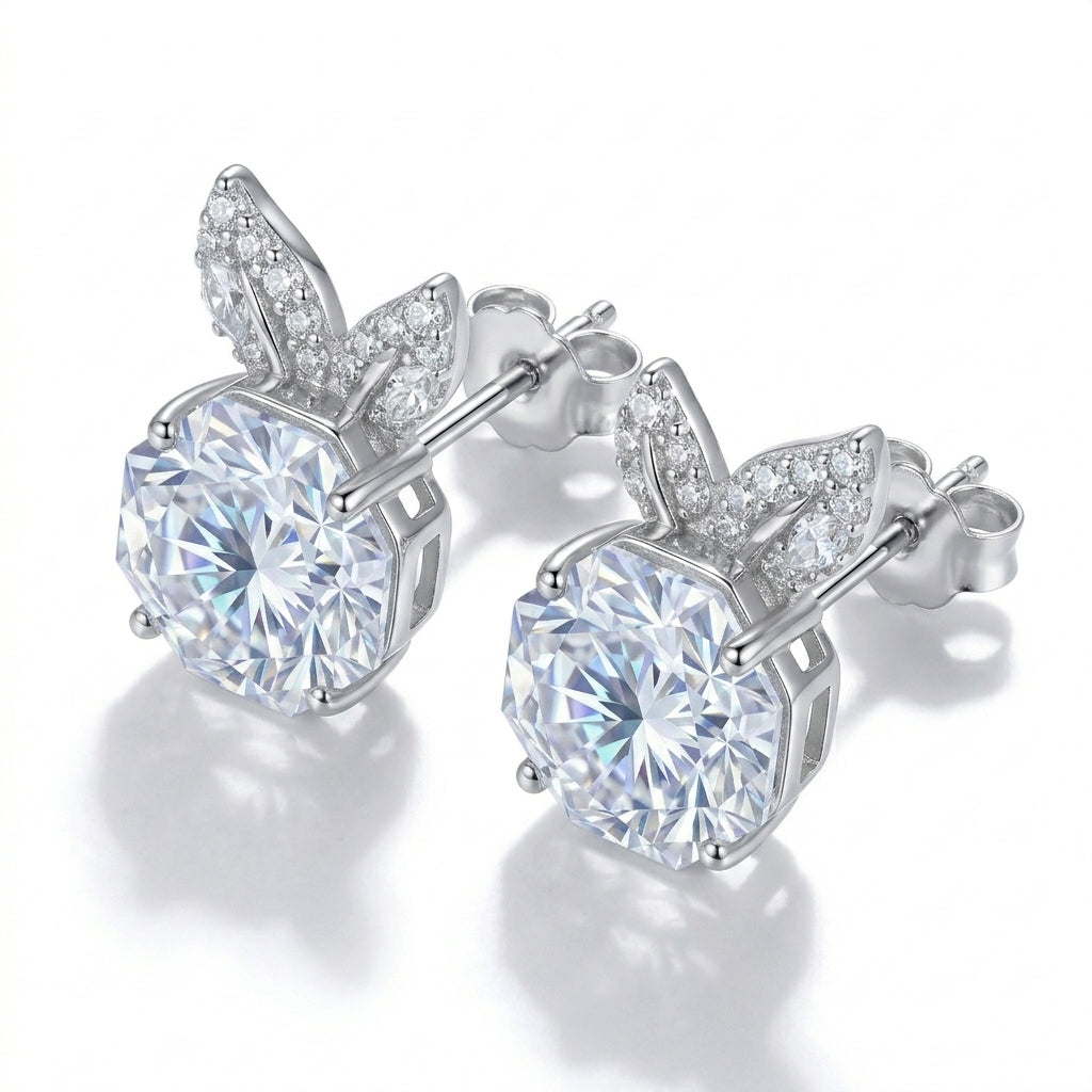 White Cherry Stud Earrings