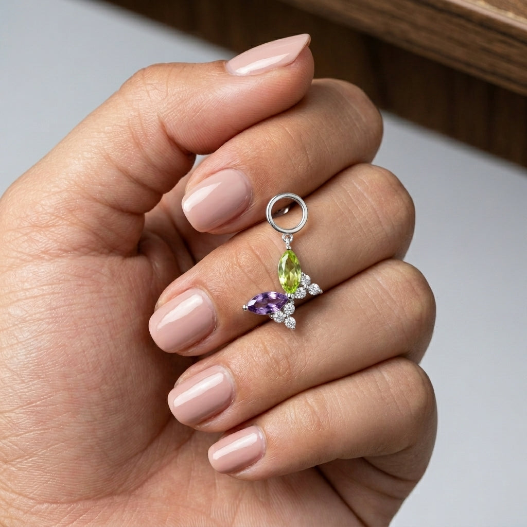 925 Silver Multicolored Zircon Earrings