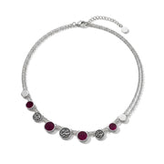 "Mawadda", "Satr" & "Rahma" Necklace with Red Agate Stones - 925 Silver