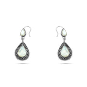 حلق الكمثرى فضه عيار 925 بتصميم عربي