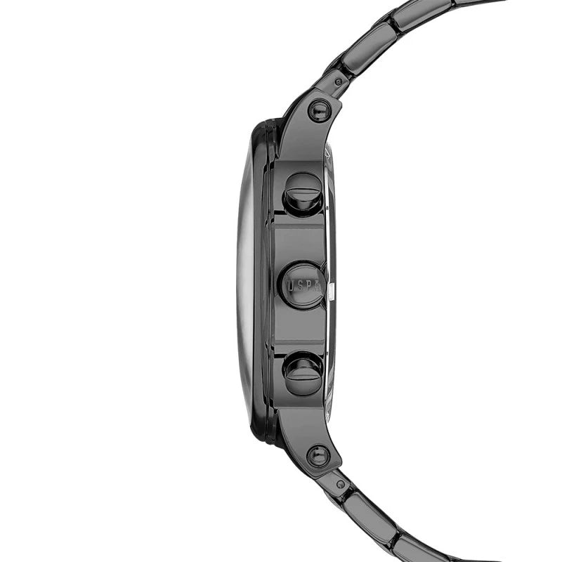 U.S. Polo Dark Gray Dial Black Stainless Steel Bracelet Men's Watch