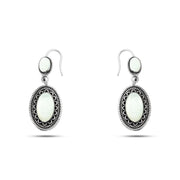 حلق بتصميم عربي فضه عيار 925 بيضاوي الشكل