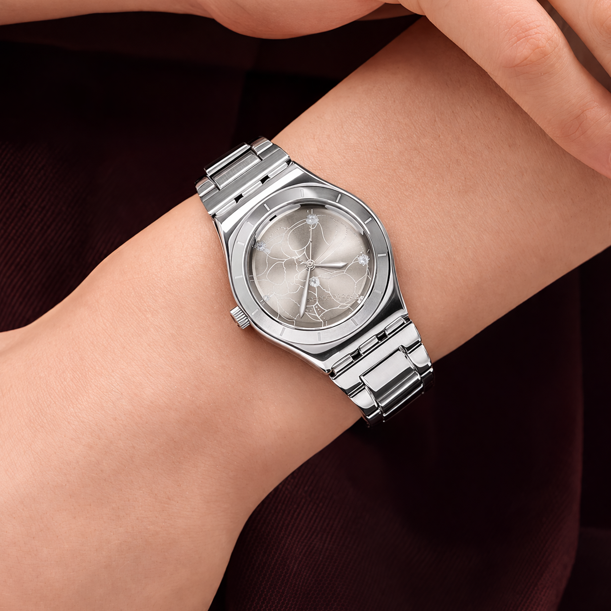 Swatch Petal Bliss Blossom Time Unisex Collection 33mm Grey - YLS237G