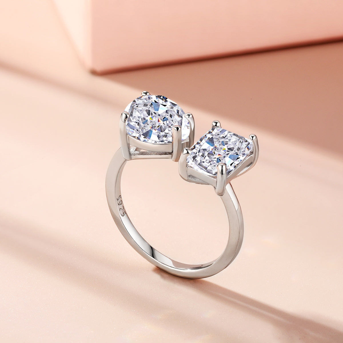Open Ice Crushed 925 Silver Ring