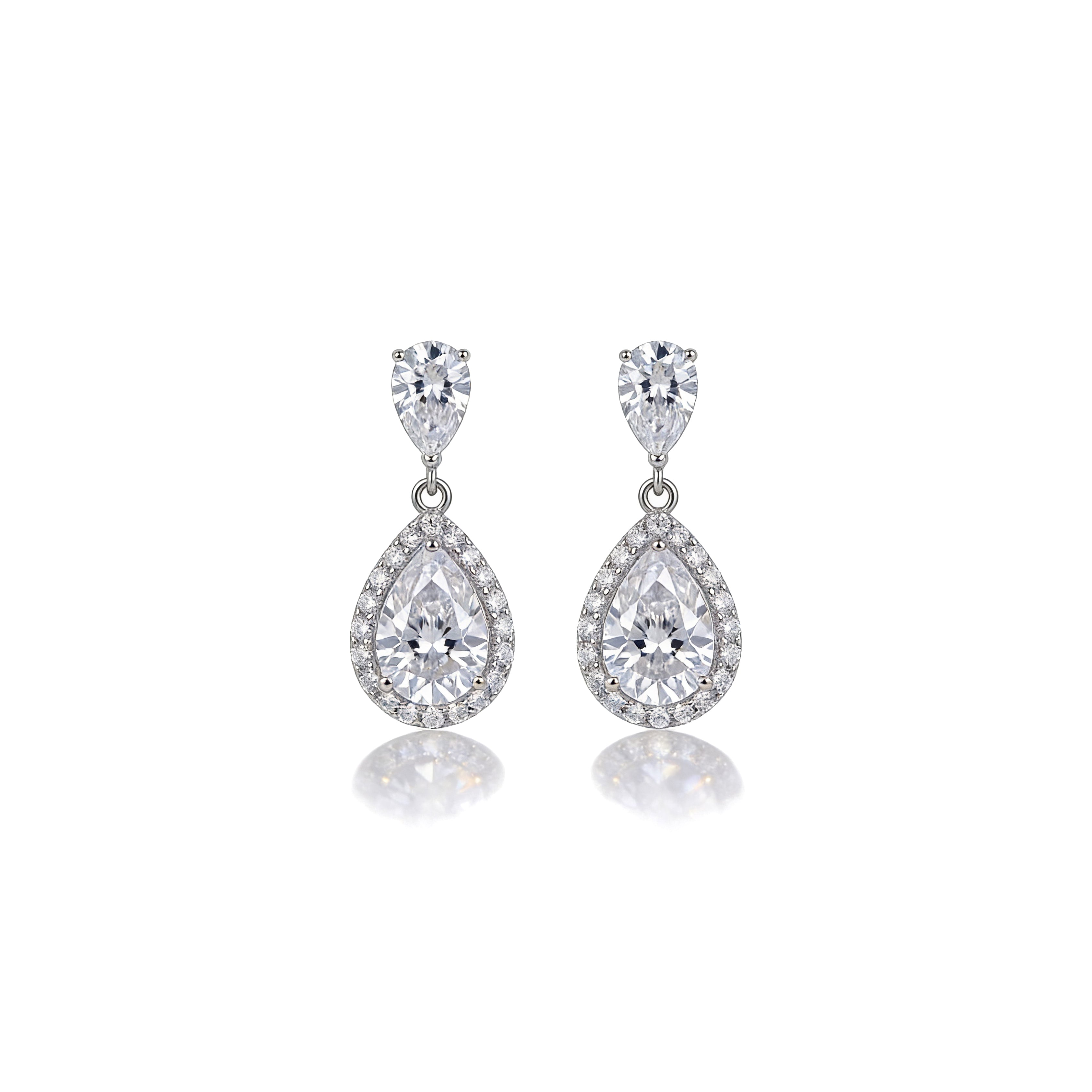 925 Silver Screw Back Earrings with Sparkling Stones