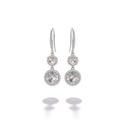 925 Silver Hook Earrings with Zircon Stones