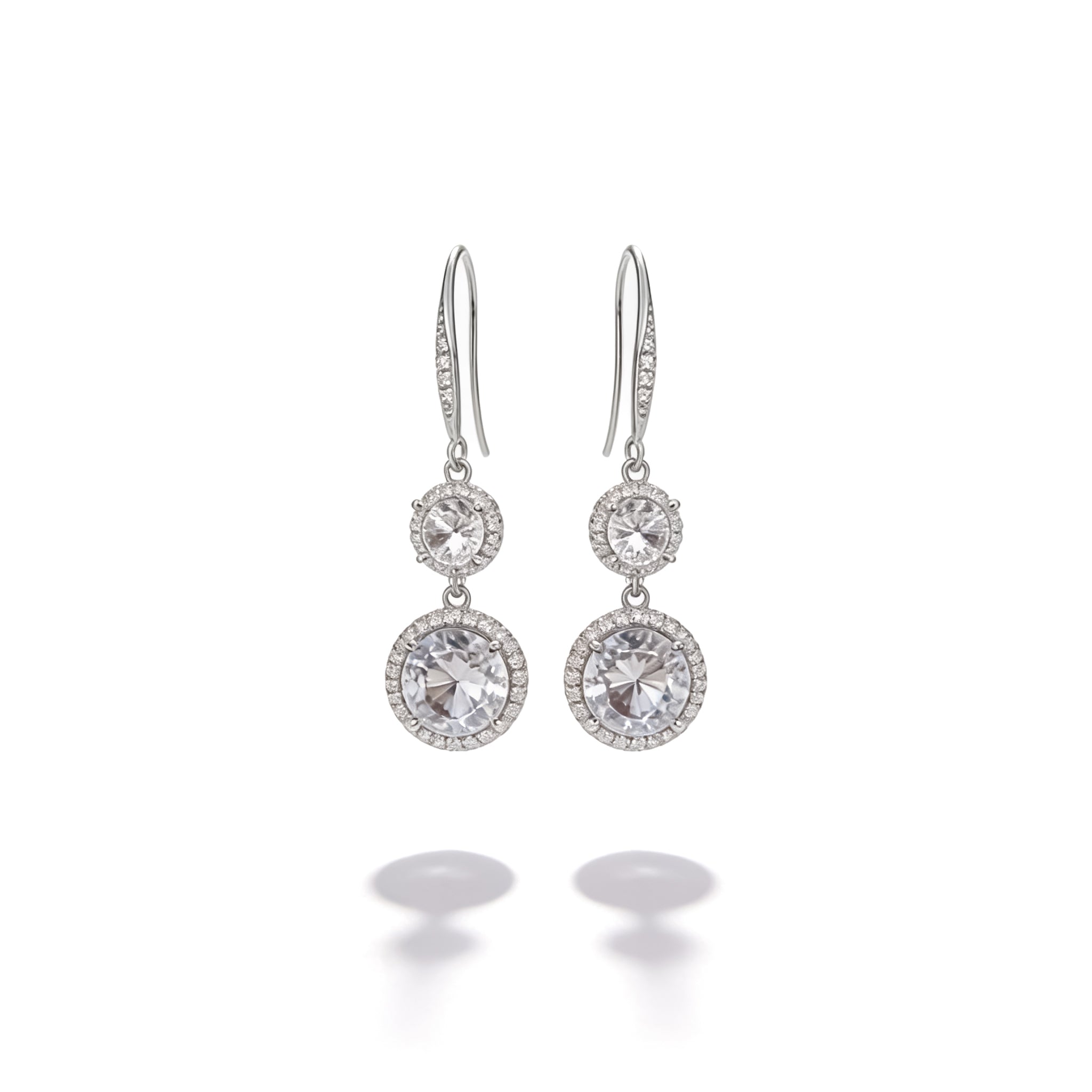 925 Silver Hook Earrings with Zircon Stones