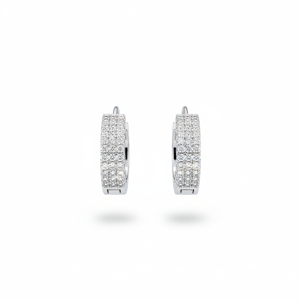 925 Silver Luxury Clip Earrings with Sparkling Stones