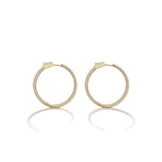 Fully Zircon-Studded Circular Clip-On Earrings, Gold-Plated Over 925 Silver