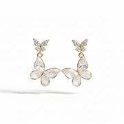 Sparkling Butterfly Stud Earrings Gold Plated – 925 Silver