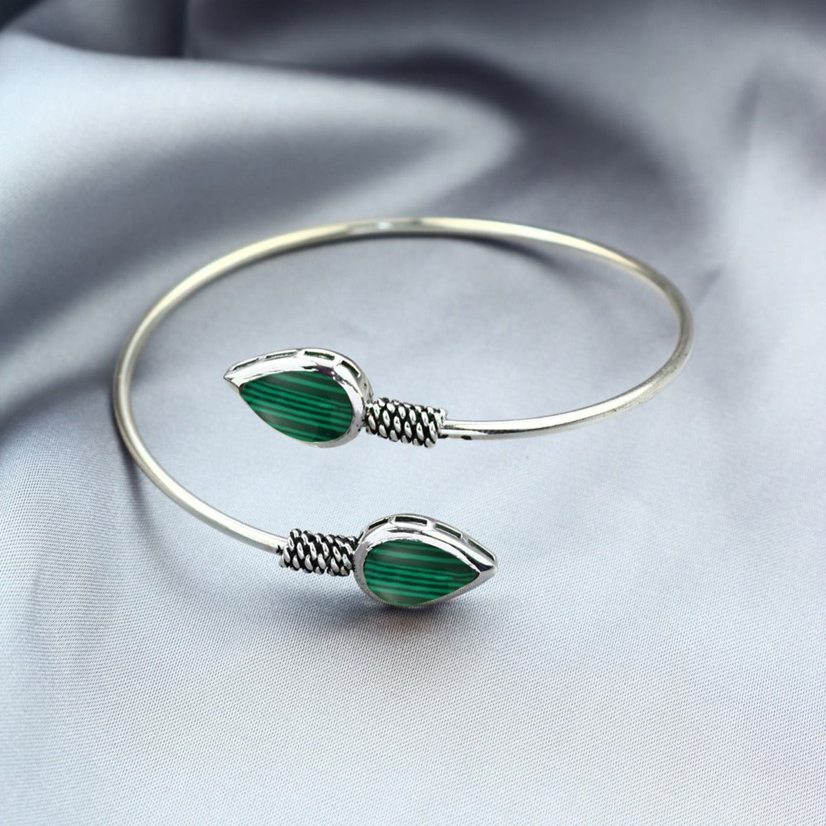 Malachite 925 Silver Bangle