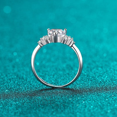 Heartfelt Moissanite 925 Silver Ring
