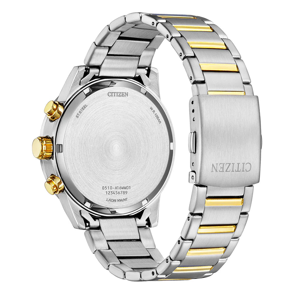 Citizen Men’s Quartz Chronograph Watch with Stainless Steel – Blue Dial – AN3684-59L