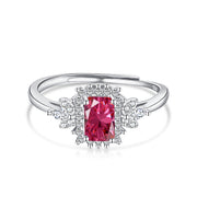 Shiny zircon purple Ring 925 Sterling Silver