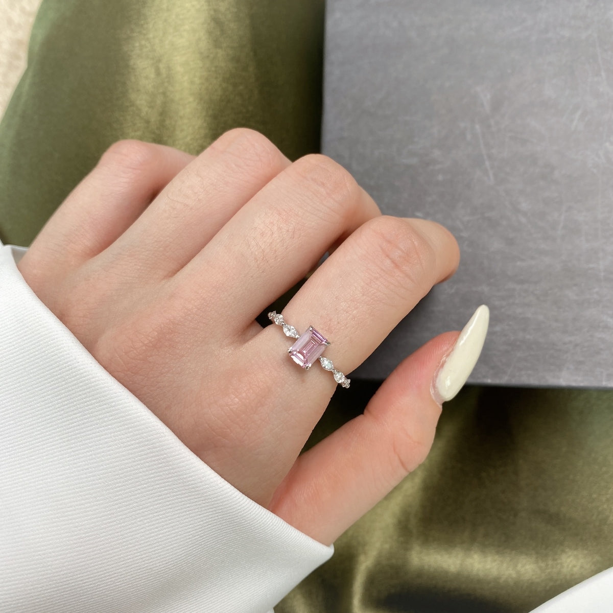 Pink Zircon 925 Silver Ring
