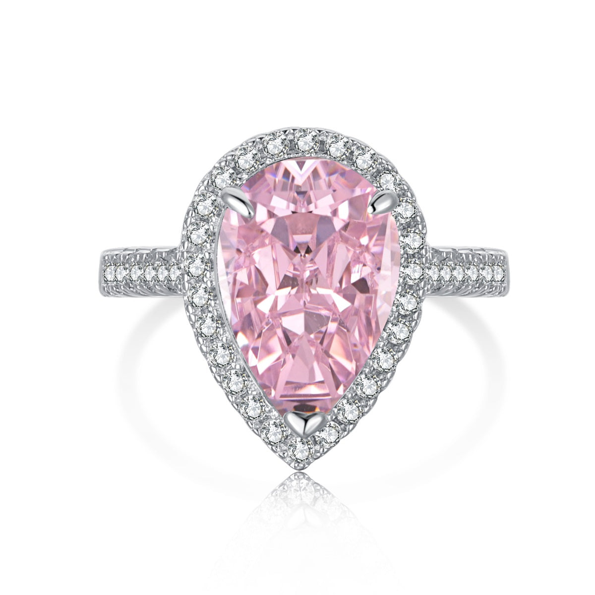 Pink Ice Crushed 925 Silver Ring