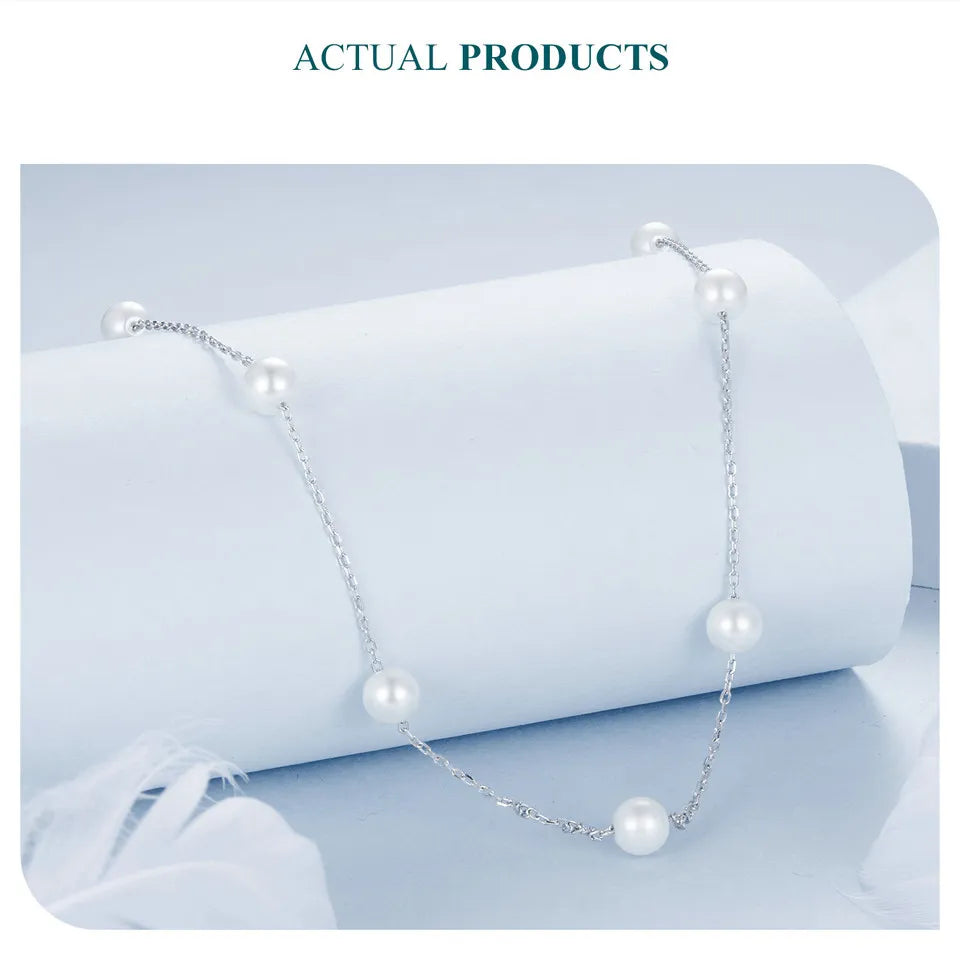 925 Silver White Pearl Necklace