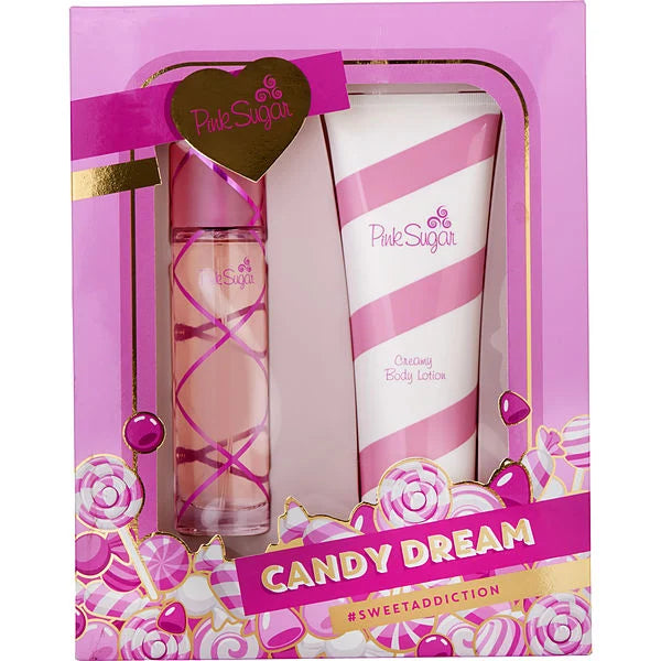 "AQUOLINA PINK SUGAR CANDY DREAM SET SWEET ADDICTION (W) SET EDT 100ML + BL 250ml"